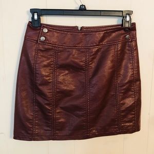 Free people maroon mini skirt
